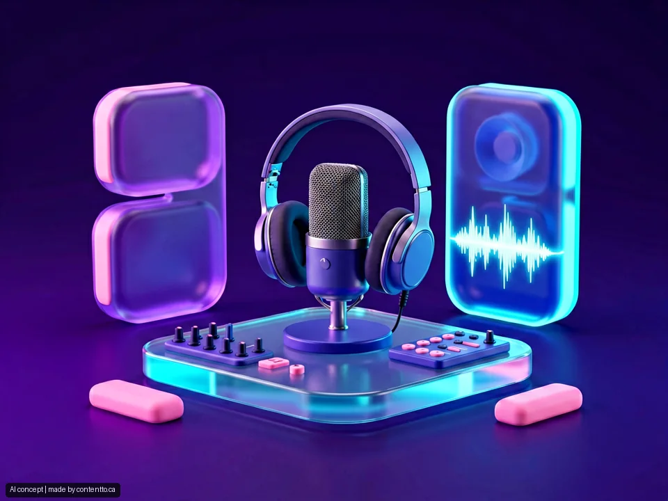 AI-generated audio production concept for Sound effects added (5-10 sfx); illustrative, not client work